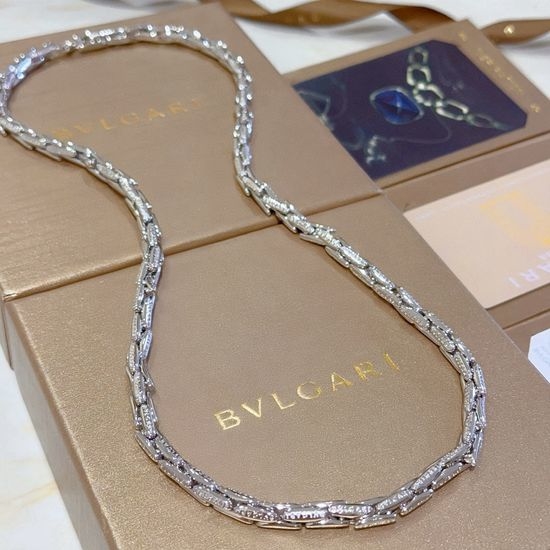 Bvlgari Elegant Pendant Necklace Platinum Finish