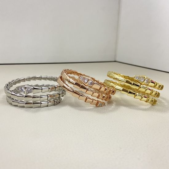 Bvlgari Diamond Snake Shape Bangle Bracelet
