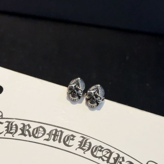 Chrome Hearts Skull Design Stud Earrings