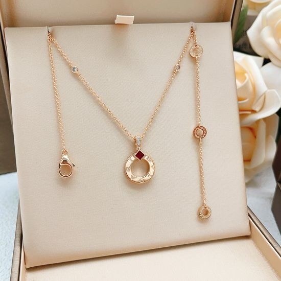 Bvlgari Rose Gold Round Coin Pendant Necklace