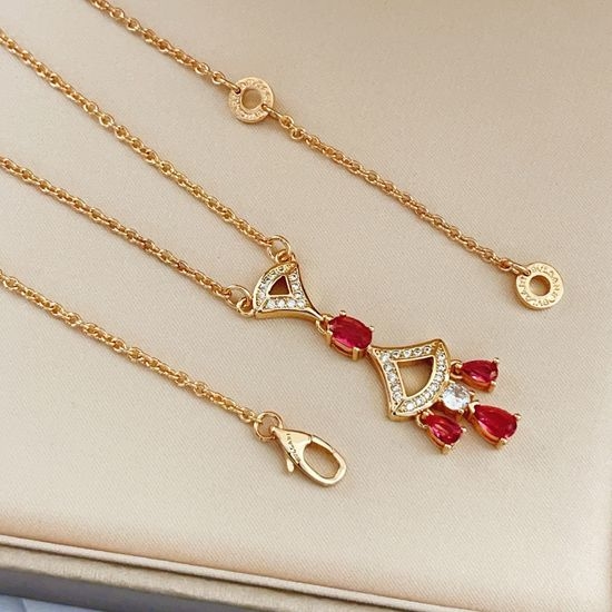 Bvlgari Ruby Diamond Marquise Fan Necklace