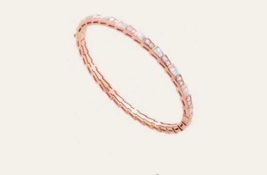 Bvlgari Snake Shape Inlaid Diamond Bangle