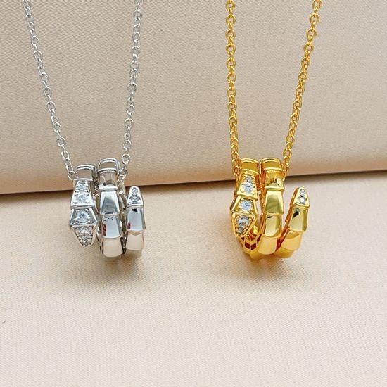 Bvlgari Diamond Encrusted Snake Head Necklace