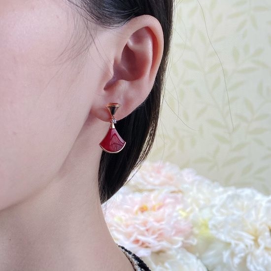 Bvlgari Natural Shell Fan-shaped Stud Earrings