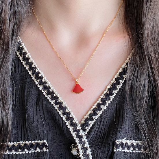 Bvlgari Classic Small Fan Shape Pendant Necklace