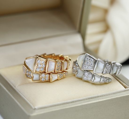 Bvlgari Mother of Pearl Snake Shape Ring
