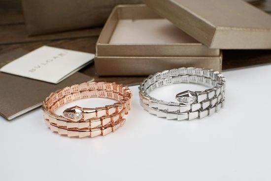 Bvlgari Diamond-Free Double Coil Snake Shape Bangle