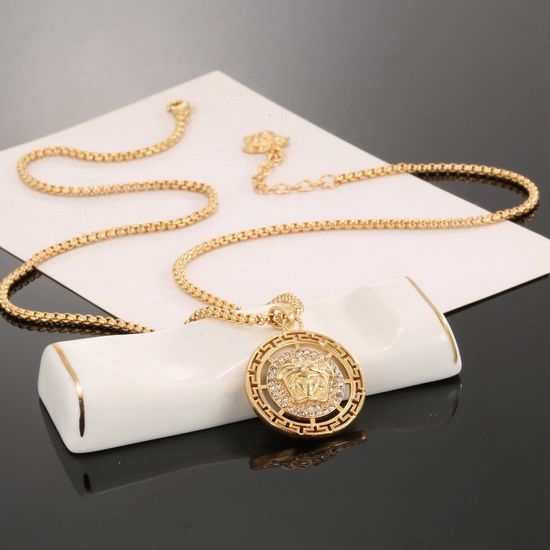 Versace Relief Flower Vine Pattern Hoop Necklace