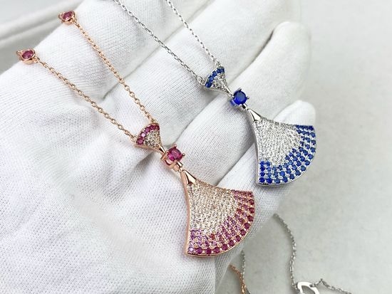 Bvlgari Gradient Pink Sapphire Diamond Necklace