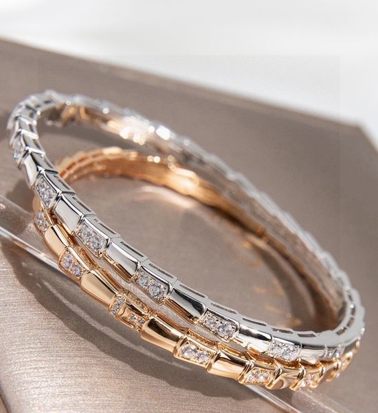 Bvlgari Diamond Snake Bone Elegant Luxury Bracelet