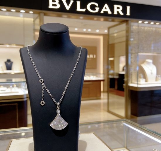 Bvlgari Fan Shaped Pendant Necklace