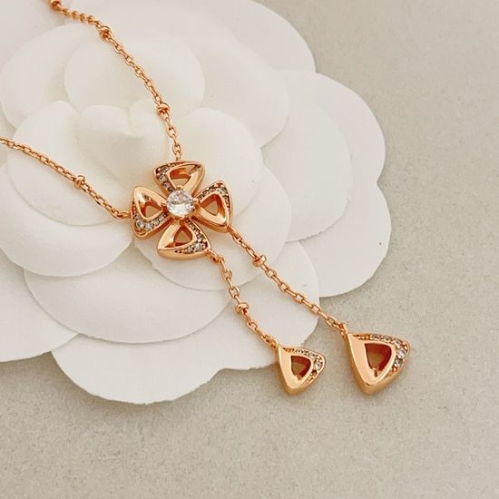 Bvlgari Tassel Design Rose Gold Necklace Premium Material