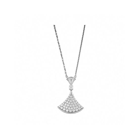 Bvlgari Large Full Diamond Pendant Necklace