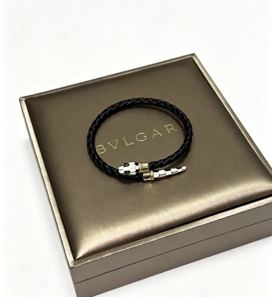Bvlgari Retro Leather Bracelet Adjustable