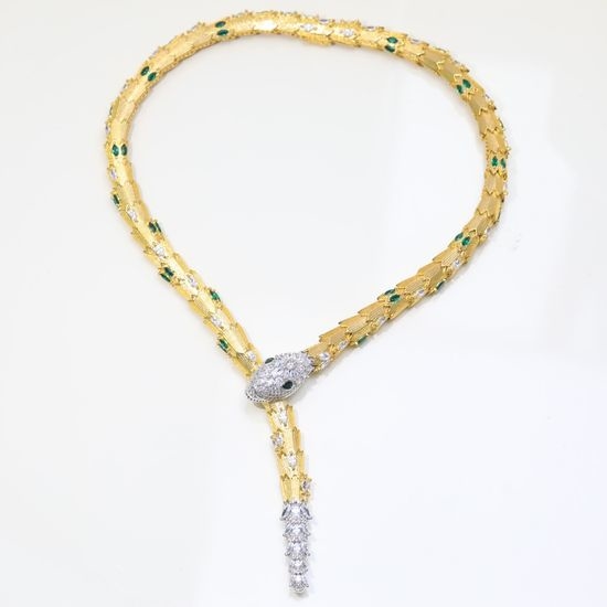 Bvlgari Premium Snake Shape Diamond Necklace