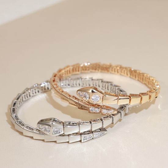 Bvlgari Diamond Snake Bangle Gold Plated Bracelet